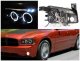 Dodge Charger 2006-2010 Black Halo Projector Headlights with LED