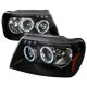 Jeep Grand Cherokee 1999-2004 Black Dual Halo Projector Headlights with LED