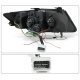 BMW 3 Series Sedan 2006-2008 Smoked Projector Headlights Halo LED DRL