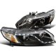 Honda Civic Sedan 2006-2011 Black Projector Headlights LED DRL