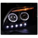 Ford Expedition 1997-2002 Black Smoked Halo Projector Headlights with LED Eyebrow