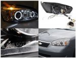 Chevy Malibu 2004-2007 Clear Dual Halo Projector Headlights with LED