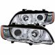 BMW X5 2000-2003 Projector Headlights Chrome Halo LED DRL