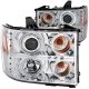 GMC Sierra 3500HD 2007-2013 Clear Projector Headlights with CCFL Halo and LED