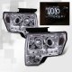 Ford F150 2009-2014 Clear CCFL Halo Projector Headlights LED DRL
