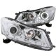 Honda Accord Sedan 2008-2012 Projector Headlights Chrome CCFL Halo LED DRL