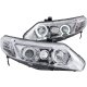 Honda Civic Coupe 2006-2011 Projector Headlights Chrome Halo LED