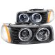 GMC Sierra 1999-2006 Black Projector Headlights with Halo