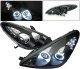Lexus ES300 2002-2003 Black Projector Headlights Halo LED