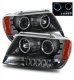 Jeep Grand Cherokee 1999-2004 Projector Headlights Black CCFL Halo LED