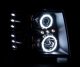 Chevy Silverado 2500HD 2007-2014 Black Projector Headlights with Halo and LED