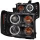 GMC Sierra 2500HD 2007-2014 Black Projector Headlights with Halo and LED