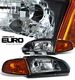 Honda Civic 1992-1995 JDM Black Euro Headlights and Smoked Corner Lights Set