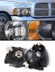 Dodge Ram 3500 2003-2005 Black Crystal Headlights