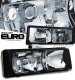 Chevy Astro 1995-2005 Black Euro Headlights