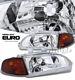Honda Civic 1992-1995 Clear Euro Headlights and Smoked Corner Lights Set