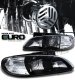 Pontiac Grand AM 1996-1998 Black Euro Headlights