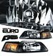 Ford Mustang 1999-2004 Black Euro Headlights