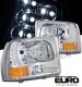 Ford Excursion 2000-2004 Clear Euro Headlights with LED