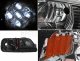 Ford Expedition 1997-2002 Black Euro Headlights with LED City Lights