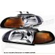 Honda Civic 1992-1995 Black Euro Headlights
