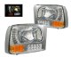 Ford F250 Super Duty 1999-2004 Clear Euro Headlights with LED