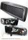 Dodge Ram 1994-2001 Black Billet Grille and Euro Headlights Set