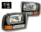Ford Excursion 2000-2004 Black Euro Headlights with LED