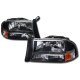 Dodge Durango 1998-2003 Black Headlights One Piece
