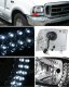 Ford F350 Super Duty 1999-2004 Black Euro Headlights with LED