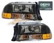 Dodge Durango 1998-2003 Depo Black Euro Headlights
