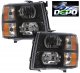 Chevy Silverado 2007-2013 Black Euro Headlights