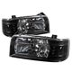 Ford F150 1992-1996 Black Euro Headlights with LED