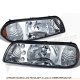 Ford Mustang 1987-1993 Clear Euro Headlights with LED
