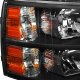 Chevy Silverado 2007-2013 Black Crystal Headlights