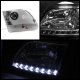 Ford Expedition 1997-2002 Black Euro Headlights with LED DRL