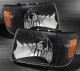 Toyota Tacoma 1997-2000 Black Euro Headlights and Corner Lights