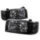 Ford F350 1992-1996 Black Euro Headlights with LED