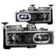 Chevy Blazer Full Size 1992-1994 Carbon Euro Headlights with Halo