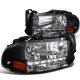 Dodge Dakota 1997-2004 Black Headlights LED DRL