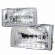 Ford F250 Super Duty 1999-2004 Chrome Euro Headlights LED