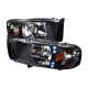 Dodge Ram 1994-2001 Black Crystal Headlights with LED