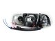 GMC Sierra 2500 1999-2004 Black Crystal Headlights with Halo and LED