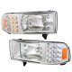 Dodge Ram 1994-2001 Clear Euro Headlights with LED Corner Lights
