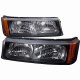 Chevy Silverado 2500HD 2003-2006 Black Crystal Bumper Lights