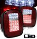 Jeep Wrangler 1987-2006 Red and Clear LED Tail Lights