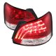 Toyota Yaris Sedan 2007-2009 Red and Clear LED Tail Lights