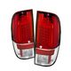 Ford F250 Super Duty 2008-2012 Red and Clear LED Tail Lights