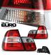 BMW E46 Sedan 3 Series 1999-2001 Red and Clear Euro Tail Lights