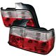 BMW E36 Sedan 3 Series 1992-1998 Red and Clear Euro Tail Lights